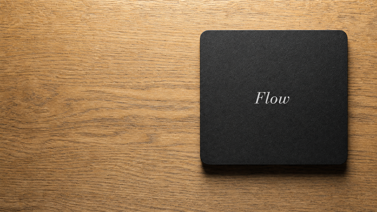 A Flow on wide-grain oak, from above, in morning light